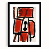 Abstract Modern Art: Minimalist Contemporary Red and Black Painting