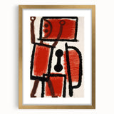 Abstract Modern Art: Minimalist Contemporary Red and Black Painting