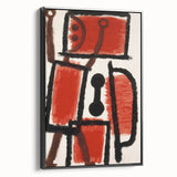 Abstract Modern Art: Minimalist Contemporary Red and Black Painting