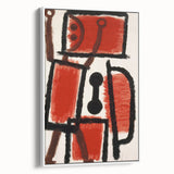 Abstract Modern Art: Minimalist Contemporary Red and Black Painting