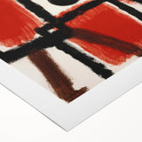 Abstract Modern Art: Minimalist Contemporary Red and Black Painting