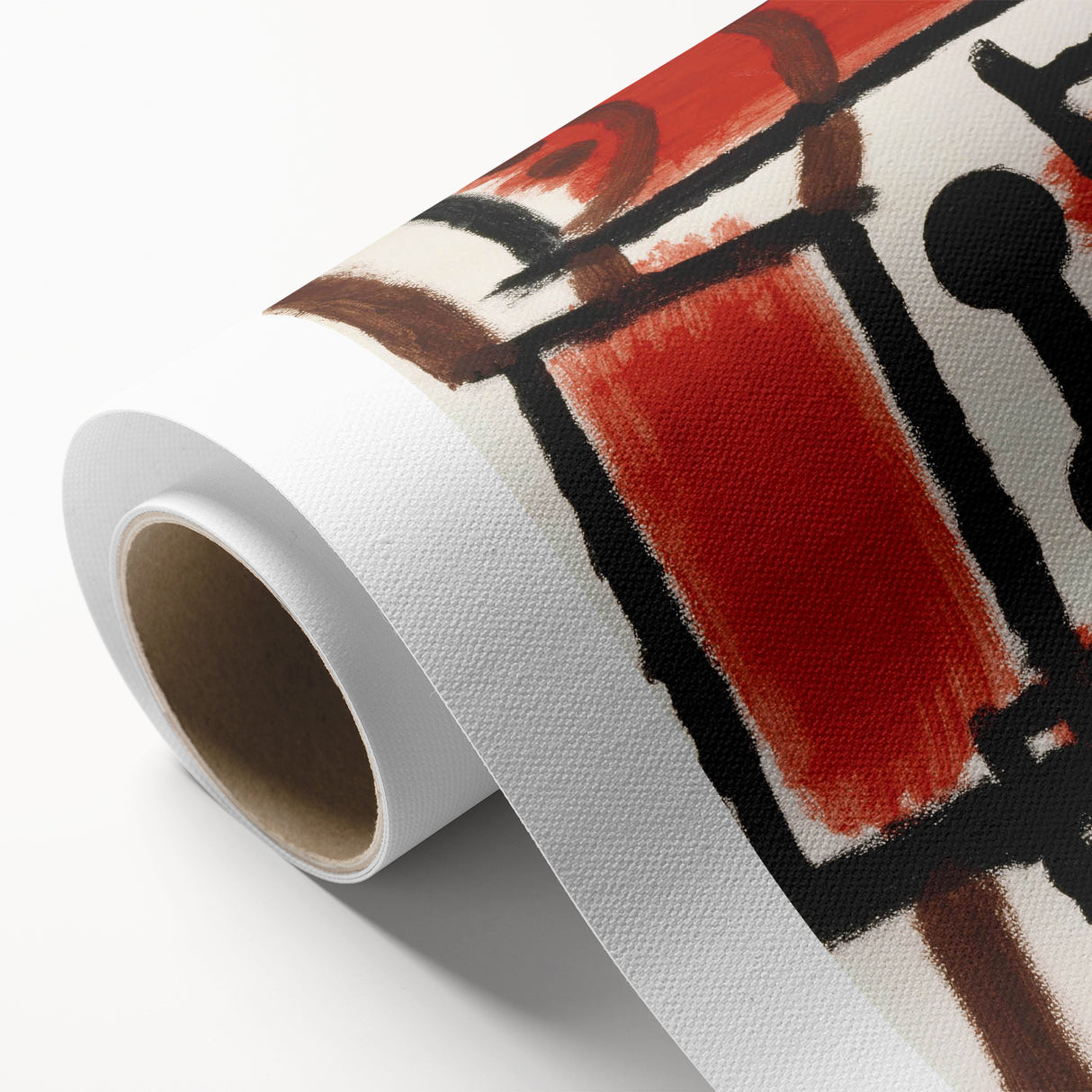 Abstract Modern Art: Minimalist Contemporary Red and Black Painting