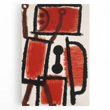 Abstract Modern Art: Minimalist Contemporary Red and Black Painting