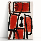 Abstract Modern Art: Minimalist Contemporary Red and Black Painting