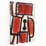 Abstract Modern Art: Minimalist Contemporary Red and Black Painting