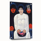 Modern Wall Art: Bold Contemporary Portrait with Red and Blue Tones