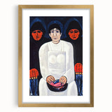 Modern Wall Art: Bold Contemporary Portrait with Red and Blue Tones