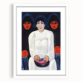 Modern Wall Art: Bold Contemporary Portrait with Red and Blue Tones