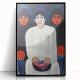 Modern Wall Art: Bold Contemporary Portrait with Red and Blue Tones