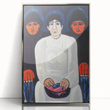 Modern Wall Art: Bold Contemporary Portrait with Red and Blue Tones