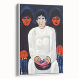 Modern Wall Art: Bold Contemporary Portrait with Red and Blue Tones