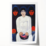 Modern Wall Art: Bold Contemporary Portrait with Red and Blue Tones