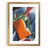 Abstract Modern Art: Vibrant Geometric Design in Orange and Blue