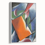 Abstract Modern Art: Vibrant Geometric Design in Orange and Blue