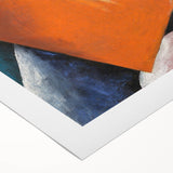 Abstract Modern Art: Vibrant Geometric Design in Orange and Blue