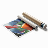 Abstract Modern Art: Vibrant Geometric Design in Orange and Blue