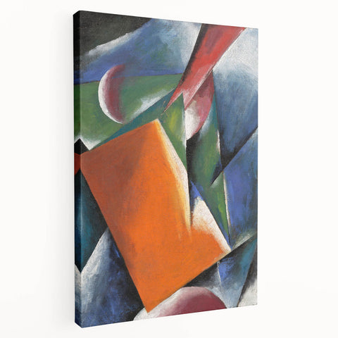 Abstract Modern Art: Vibrant Geometric Design in Orange and Blue