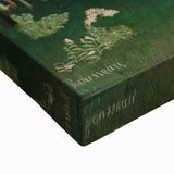 Modern Wall Art: Serene Portrait of Woman in Red with Verdant Landscape