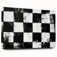 Rolled Canvas Bedroom Art – Black & White Checkered Wall Print