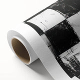 Rolled Canvas Bedroom Art – Black & White Checkered Wall Print