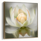 Acrylic Dining Room Artwork - Soft White Lotus Floral Print