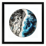 Abstract geometric frame in matte black finish, showcasing a sleek design with sharp angles and clean lines, ideal for modern home decor or artistic displays.