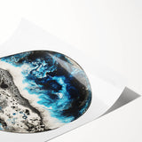 Abstract geometric rolled print showcasing vibrant colors and intricate designs, packaged securely in a durable cardboard tube for safe shipping and display. Perfect for modern home decor enthusiasts seeking unique artwork to enhance their space.