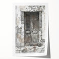 Rustic Italian door design on a rolled print, featuring earthy tones, suitable as art wall dining room decor.