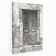 Rustic Italian door design on a large stretched canvas, featuring earthy tones, ideal for kitchen wall art.