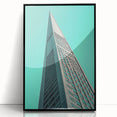 Large abstract wall art featuring geometric shapes in black and white, framed in acrylic, suitable for modern decor.