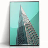 Large abstract wall art featuring geometric shapes in black and white, framed in acrylic, suitable for modern decor.