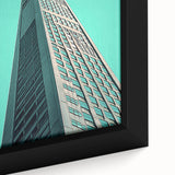 Close-up of a black wall art canvas featuring a textured, colorful abstract design, ideal for living room decor.