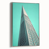 Framed canvas depicting a vintage black and colorful landscape art painting, ideal for office decor.