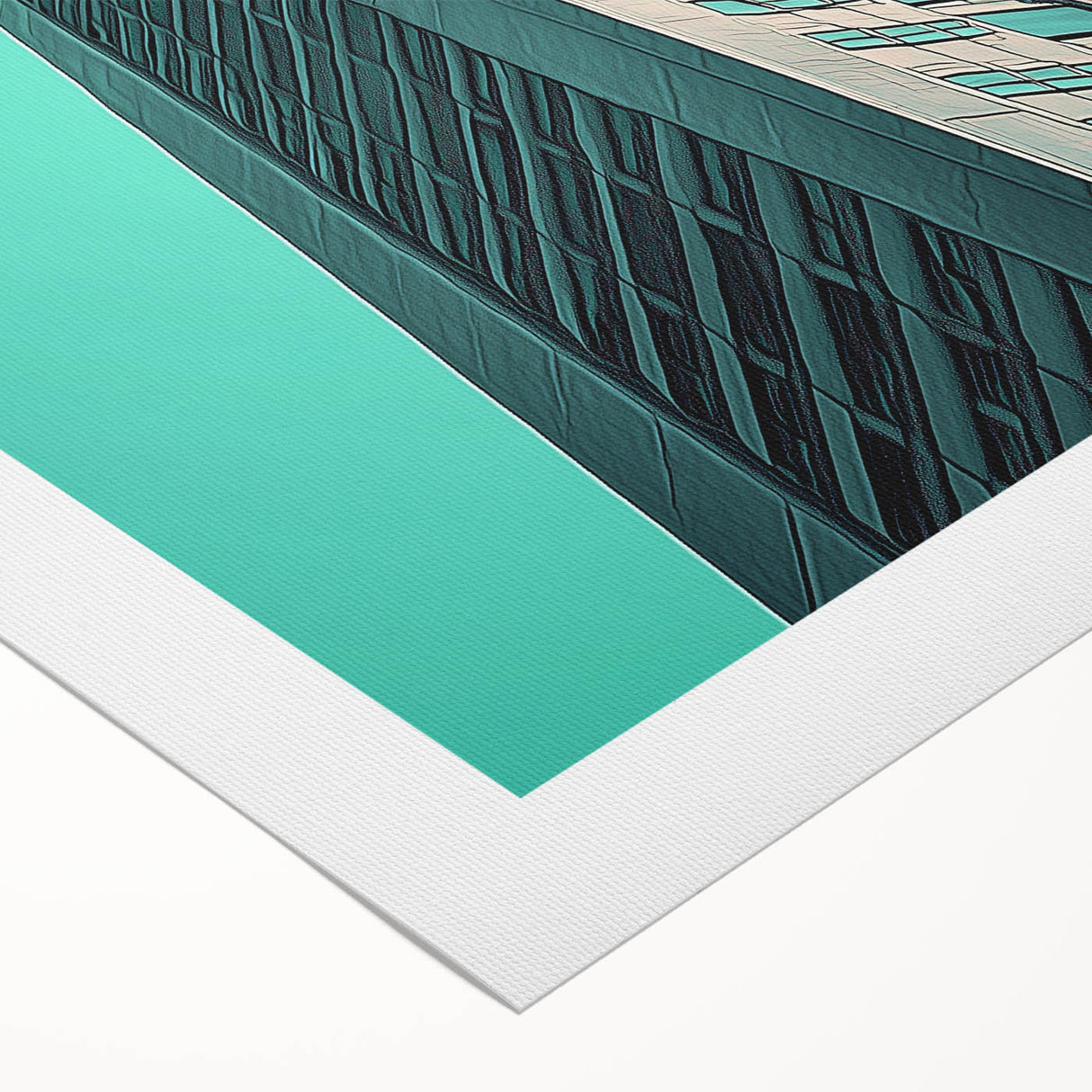Art deco poster featuring geometric patterns and metallic colors on rolled canvas, suitable for dining room decor.