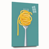 Large abstract wall art on acrylic glass featuring swirling blue and gray tones, suitable for bedroom or dining room decor.