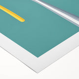 Art deco poster featuring geometric patterns in gold and black on rolled canvas, suitable for dining room wall art.