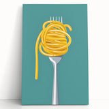 Large black and white photo of stacked dishes on stretched canvas, ideal for kitchen wall art.