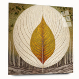 Vibrant acrylic glass wall art depicting a floral and botanical design, showcasing colorful flowers and green leaves, ideal for home decor.