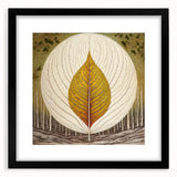 Black-framed wall art featuring a botanical design with colorful flowers and leaves, elegantly matted for a sophisticated touch, ideal for home decor.