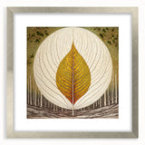 Framed wall art featuring a botanical design with colorful flowers and leaves, encased in a silver mat, showcasing a modern home decor style with elegance.