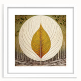 Floral and botanical wall art frame showcasing vibrant flowers and green leaves, presented in a white frame with a mat, ideal for home decor enhancement.