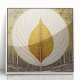 Framed wall art displaying a vibrant design of colorful flowers and botanical leaves against a white background, perfect for enhancing home decor.