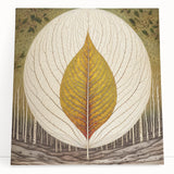 Vibrant stretched canvas wall art showcasing an intricate floral and botanical design, featuring lush green leaves and colorful flowers, perfect for home decor.