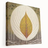 Stretched canvas wall art featuring a vibrant floral and botanical design, showcasing lush green leaves and colorful flowers, ideal for home decor.