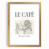 Extra large abstract art print featuring textured swirls in warm gold tones, framed with mat in a gold frame.