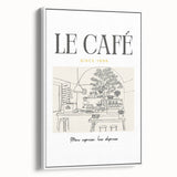 Vintage poster art of colorful food and drinks on a large framed canvas, ideal for living room decor.