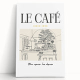 Black and white stretched canvas featuring a vintage food and drinks poster, ideal for kitchen wall art.