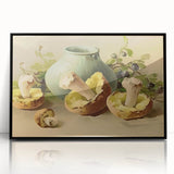 Large abstract wall art featuring colorful fruit designs on a black acrylic frame, ideal for modern kitchen decor.