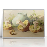 Acrylic print of colorful fruit designs in art deco style, ideal for modern nursery wall decor.