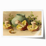 Rolled print featuring an assortment of fruits in vibrant colors, ideal for art wall dining room decor.